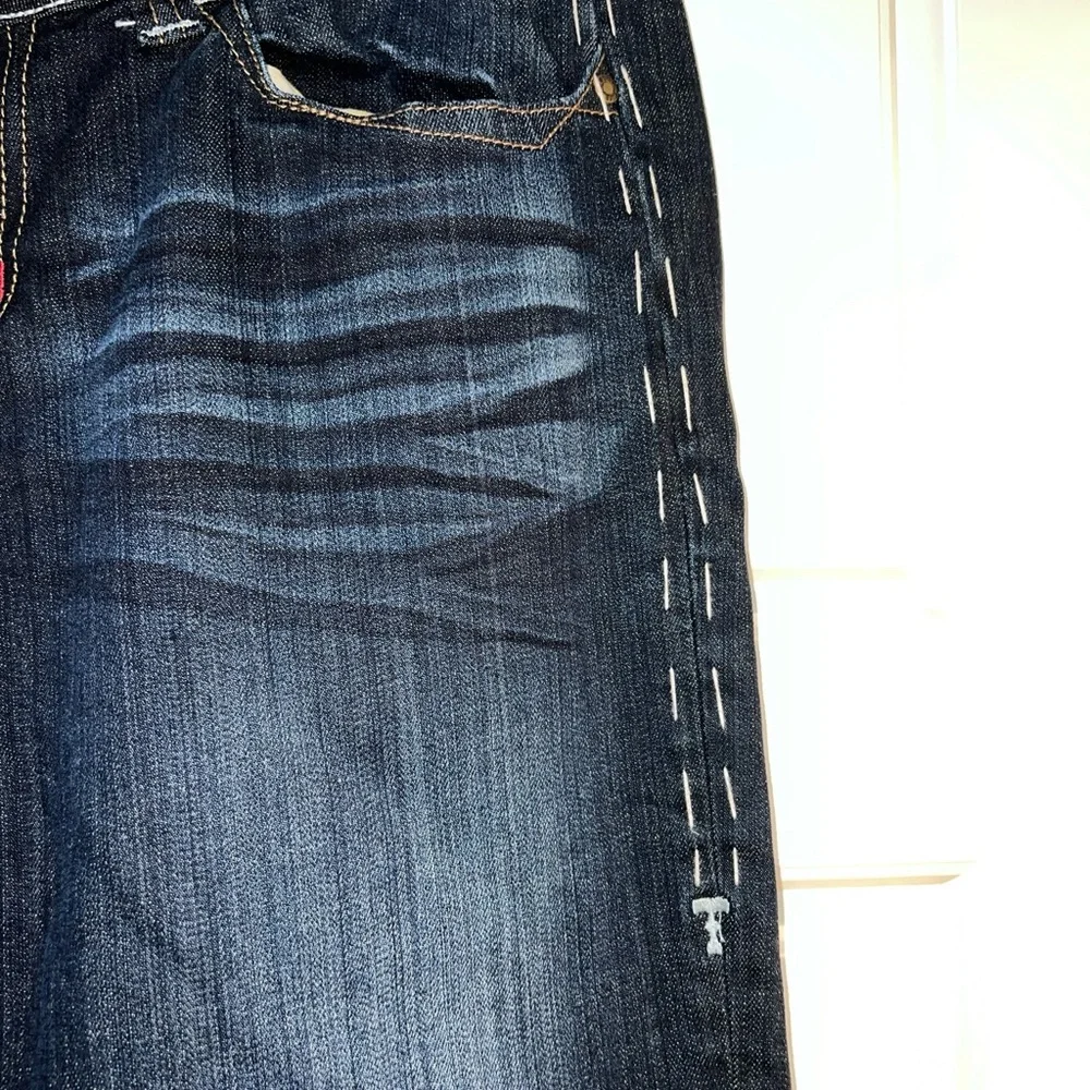 Cowgirl Tuff let er buck 32 x 31” dark denim jeans embroidery - Picture 7 of 12